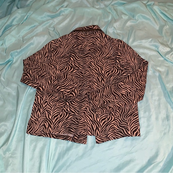 JM Collection Petite Zebra Print Blazer Jacket Size Large - Picture 2 of 4